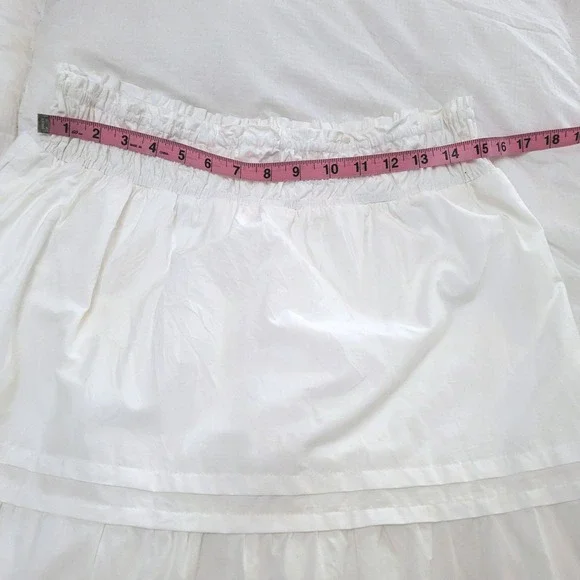 Anthropologie Somerset White Tiered Smocked Countrycore Cottage Maxi Skirt PM - Picture 8 of 9